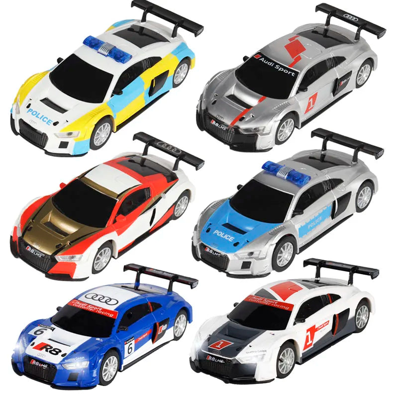 Analog Slot Car Rennen R8 Polizei 1 43 Set Elektrisches Auto Geschenk Kinder für Scalextric Compact Go Ninco Scx Cars Spielzeug
