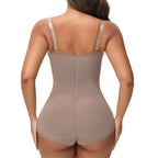 Cross Waist Tummy Control Body Shaping Bodysuit für Damen Ganzkörperkontrolle V-Ausschnitt Mesh Atmungsaktiver Slip Unterwäsche Po-Former