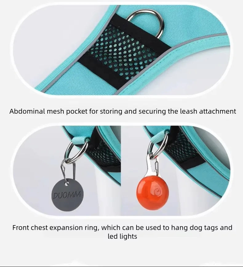 Anti Pull Dog Harness for Large Medium Dogs Reflective Escape Proof Tracker Chest Strap Breathable Adjustable Pet Supplies