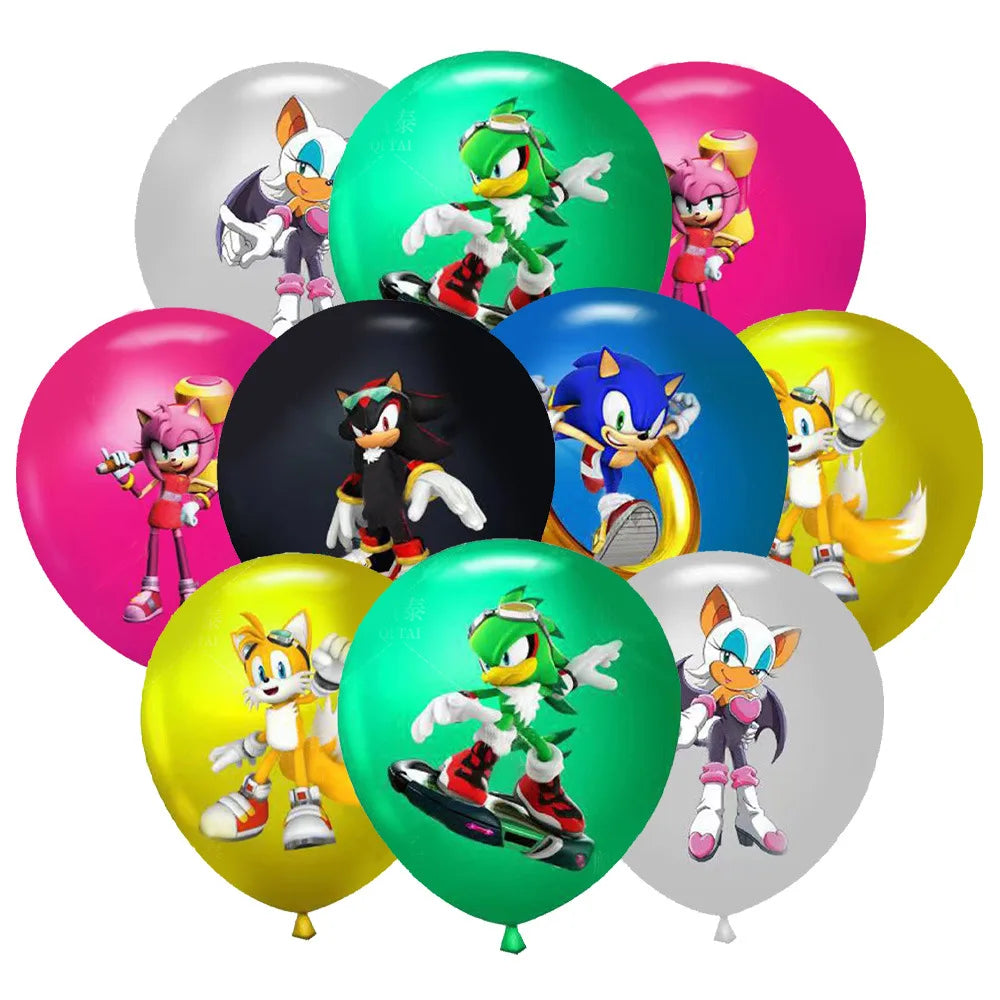 Sonic Geburtstagsparty Dekoration Spiel Igel Ballons Actionfigur Party Pappteller Handtuch Becher Tischdecke Spielzeug Kindergeschenke