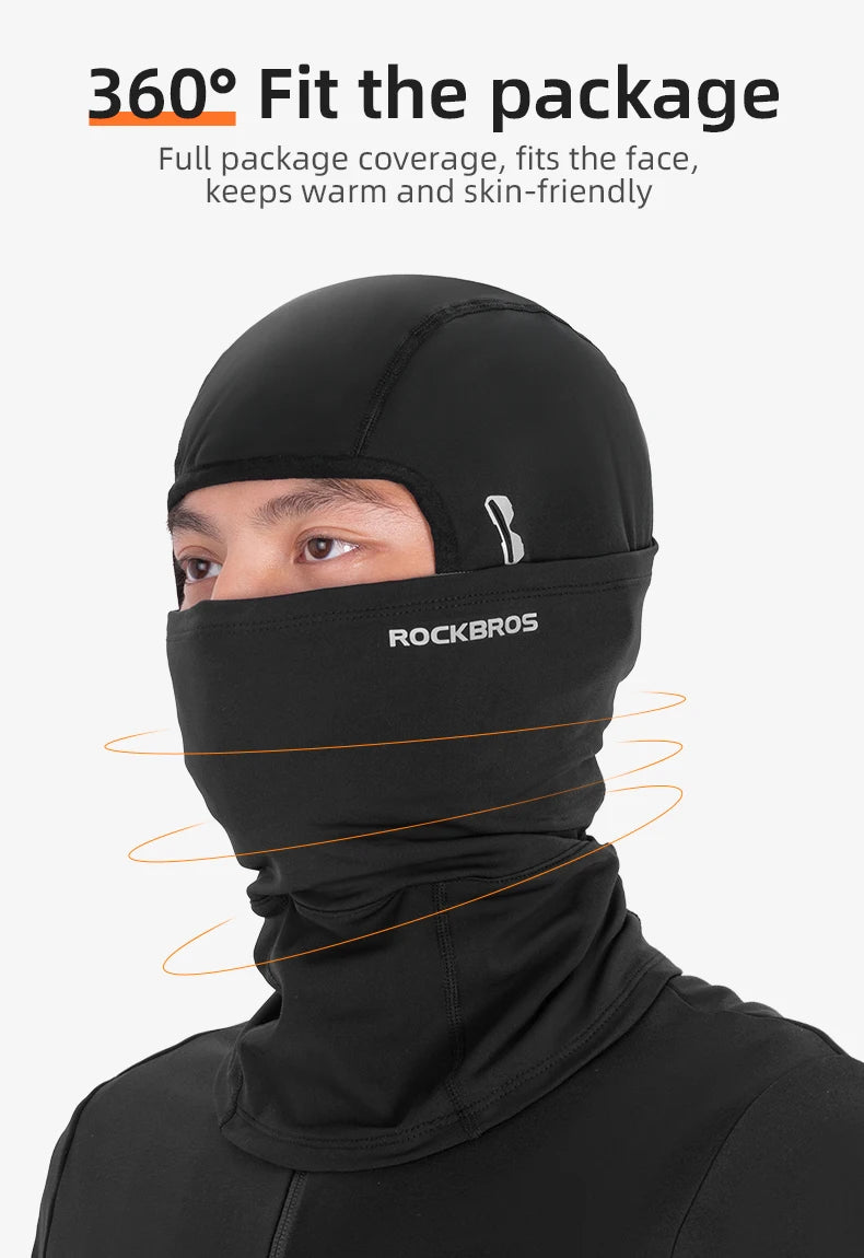 ROCKBROS Radmützen Vollgesichtsmaske Winter Atmungsaktiv Winddicht Fleece Fahrrad Halswärmer Schal Maske Skifahren Motorrad Fahrradmütze