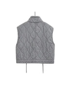 Herbst Winter Damen Stehkragen Leichte Ärmellose Baumwollweste Damen Taschendekoration Tanktop