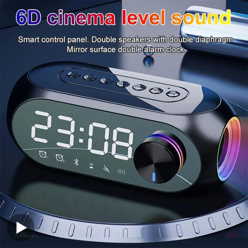 Radiowecker FM Bluetooth Lautsprecher Tragbarer Subwoofer Caixa De Som Sound Box Musik Drahtlose Mini Tieftöner Bocina Lampensäule