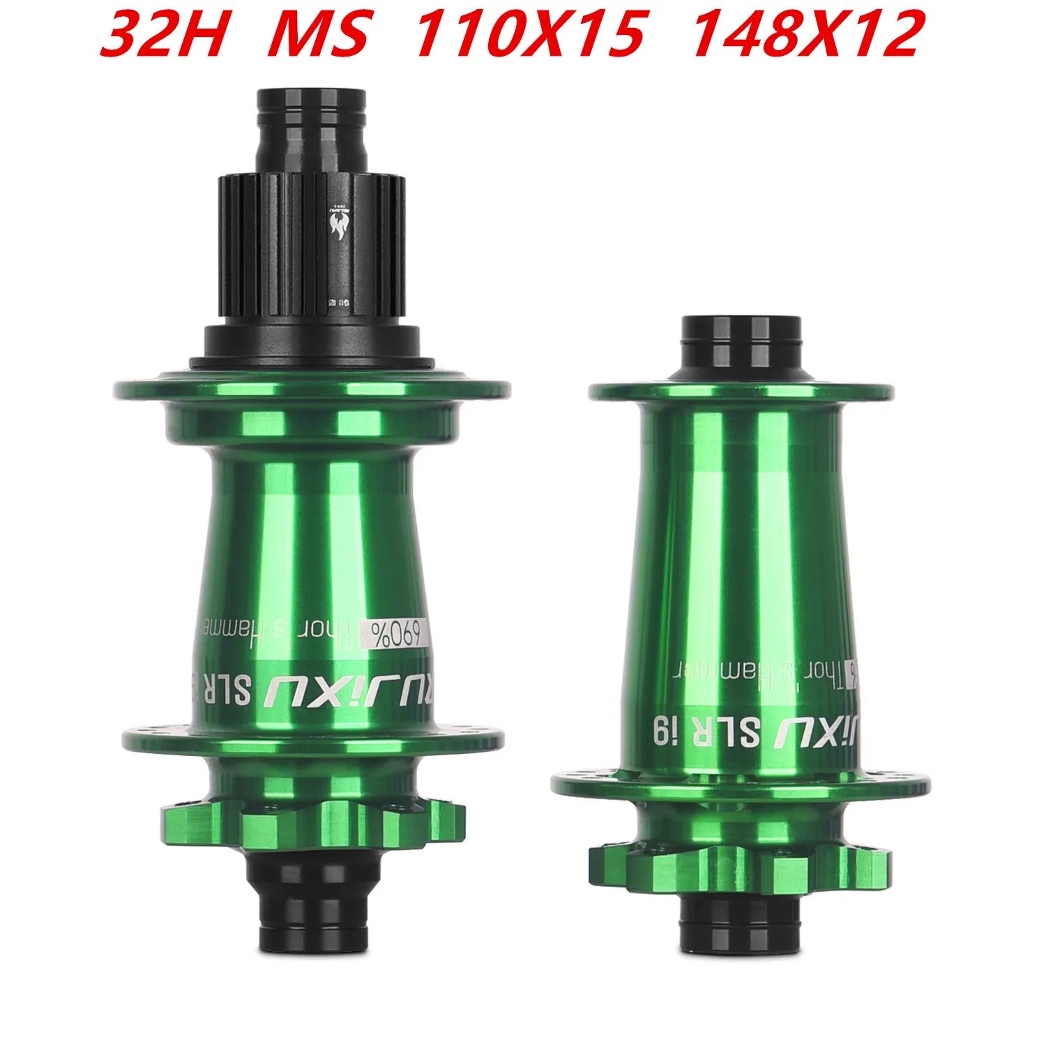 green RUJIXU SLR I9 690 Click Hub 7 Bearing MTB Mountain Bike Hub Front Rear 32Holes QR TA BOOST Disc Brake Bicycle MS/XD Hubs Secondary image