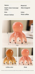 Resin Octopus Massage Comb Head Meridian Scraping Scalp Massage Brush Acupuncture SPA Gua Sha Massage Comb Fatigue Relief