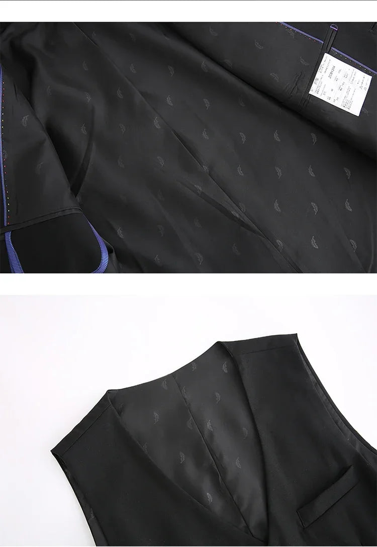 S-7XL Anzug Neu (Sakko + Weste + Hose) Koreanische Version der Slim-Fit-Arbeitskleidung Mode Business Herren Freizeit Hochzeits Gentleman-Anzug