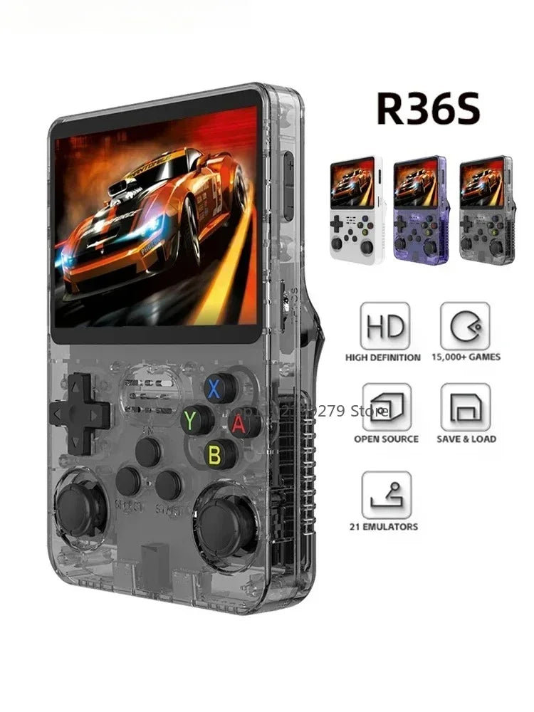 128G R36S Retro Handheld-Videospielkonsole Linux-System 3,5 Zoll IPS-Bildschirm R35s Pro Tragbarer Taschen-Videoplayer 64 GB Spiele Hauptbild