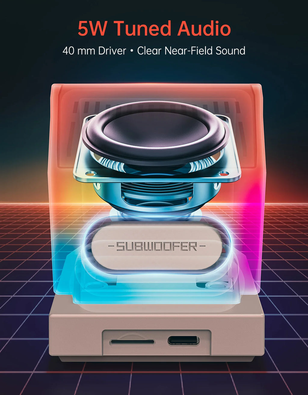 Divoom MiniToo Retro Bluetooth-Lautsprecher Tragbarer Pixel-Display-Musikbox Retro-Computer-Stil Lautsprecher Geschenk