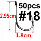 100/50/25 Stück Iseama Karpfenangelhaken, Offset Circle Hook, Einzel-Fliegenangelhaken, Widerhaken, Meeresangelhaken, Zubehör