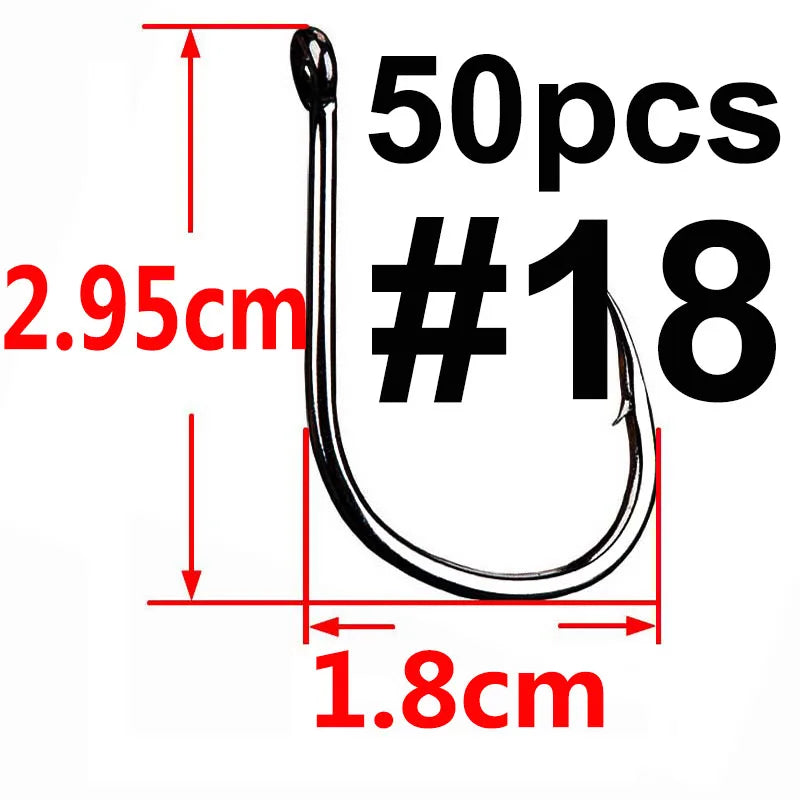 100/50/25 Stück Iseama Karpfenangelhaken, Offset Circle Hook, Einzel-Fliegenangelhaken, Widerhaken, Meeresangelhaken, Zubehör