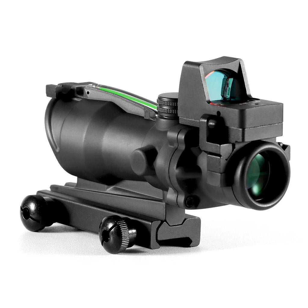 Einstellbares 4x32 Leuchtpunktvisier 1x 4x Zielfernrohr Leuchtpunkt Taktisches Zielfernrohr 20mm Schiene für die Jagd