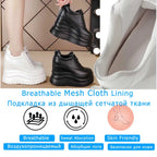 Fujin 13cm 2025 Echtes Leder Plateau Keilabsatz Flats Schuhe Chunky Sneaker Lässige Bequeme Hochwertige Herbst Spaziergangsschuhe