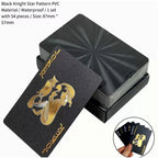 Brandneues 54-teiliges schwarz-goldenes Plastik-Spielkarten-Foliensatz Poker Magic Tool Party Tabletop Spiel