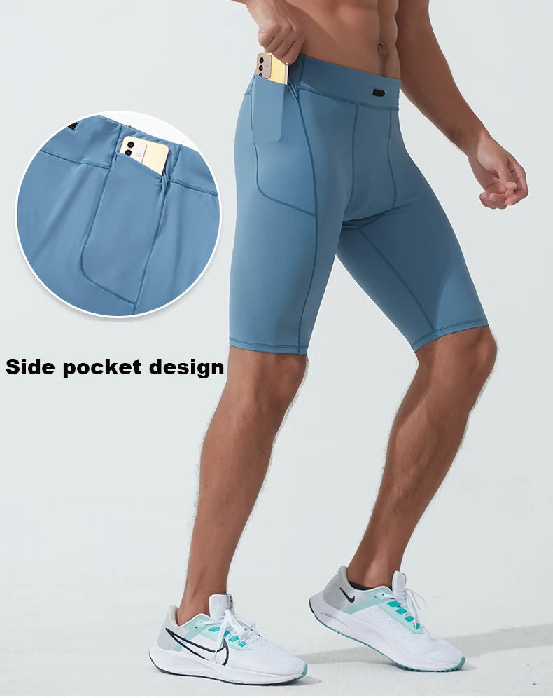Kompressionsshorts Herren Schnell Trocknend Bodybuilding Tights Shorts Fitness Leggings Elastischer Bund Sportshorts Kurze Hose Gym Laufsport Herren
