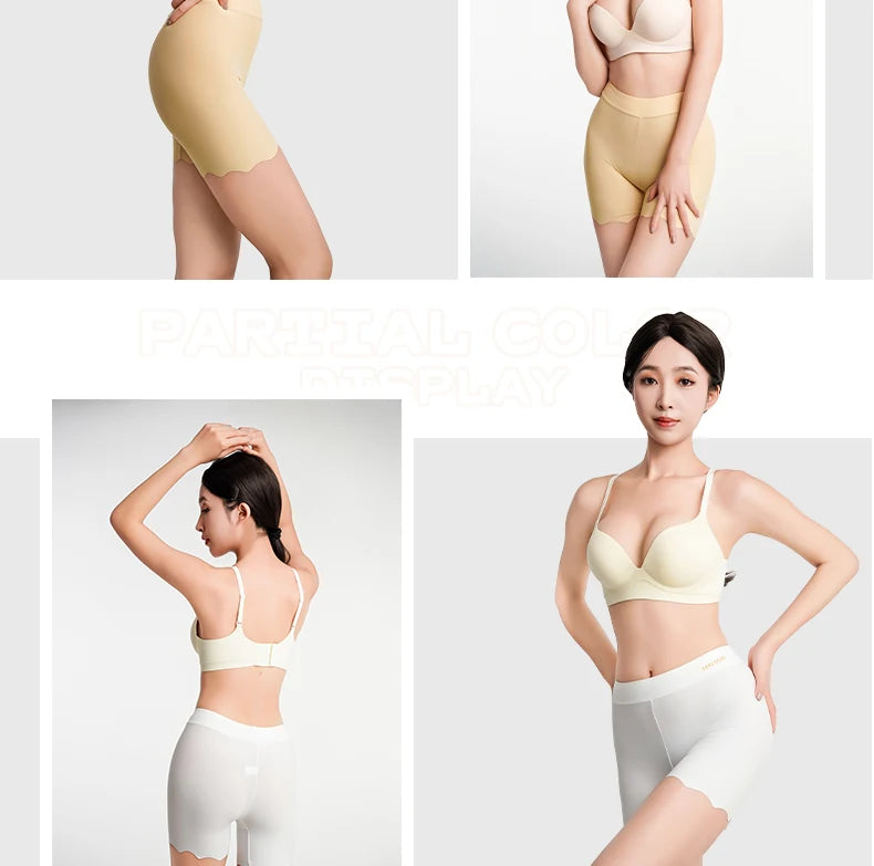 2er-Pack Nahtlose Sicherheits-Shorts Damen Eisseide Sommer Anti-Scheuer Unterwäsche Boxershorts Unterrock-Slip Übergröße Kurze Leggings 40-100kg