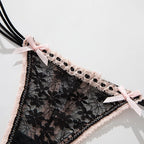 Spitzen-Schleifen-Höschen, sexy Damen-Dessous, Alltagskleidung, Homewear, einfarbige Unterwäsche für Damen, niedrige Taille, atmungsaktive Höschen, трусы женские