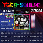 NEU YGK G-Soul PE Angelschnur X16 Geflochten 300/500M für Angelausrüstung Karpfen Multifilament Stark Geflecht Verkabelt PE