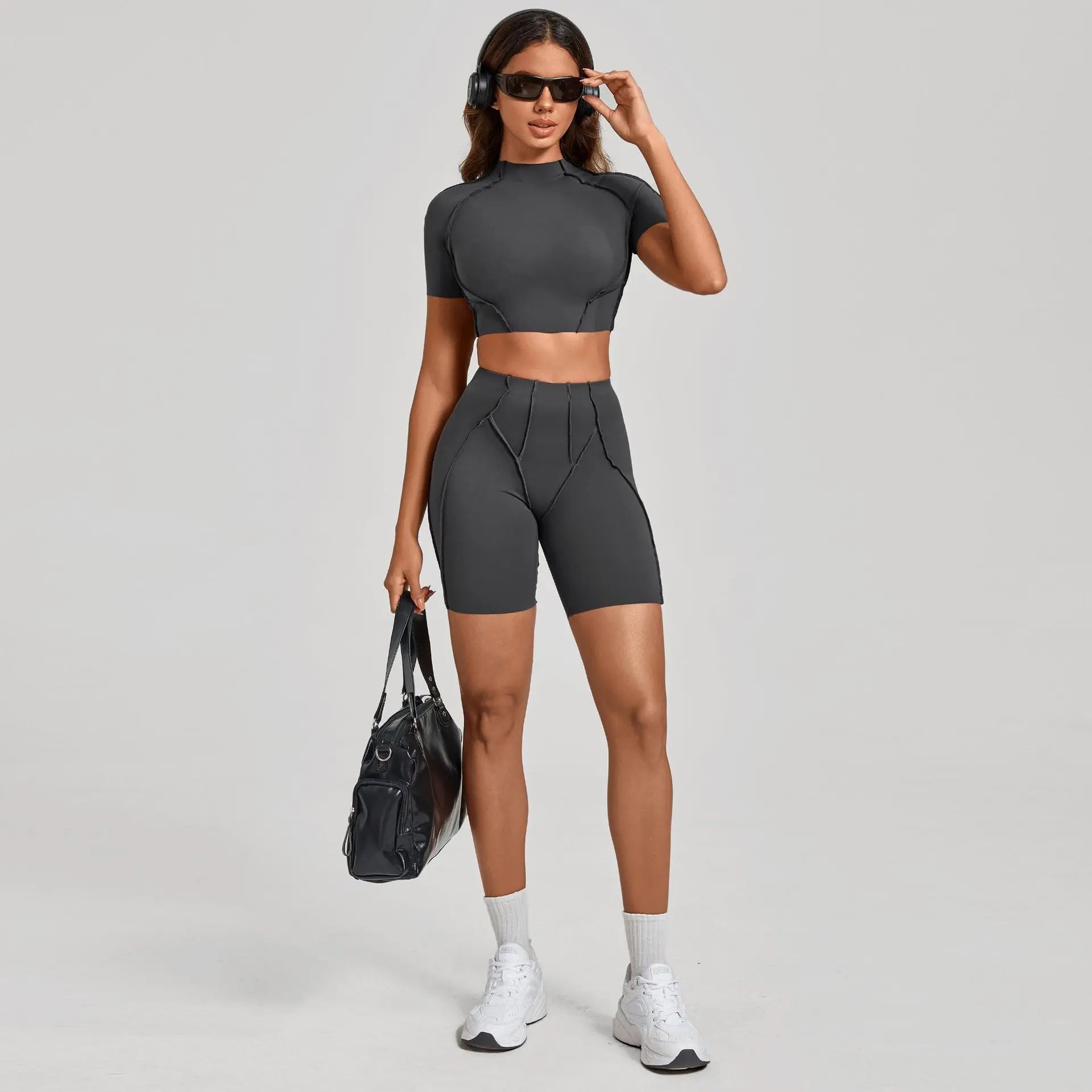 Nahtlose Yoga-Sets Sport-Fitness Hochbund-Hüfthebe-Formhose Rückenfreier BH-Anzug Workout-Gym-Leggings-Sets für Damen