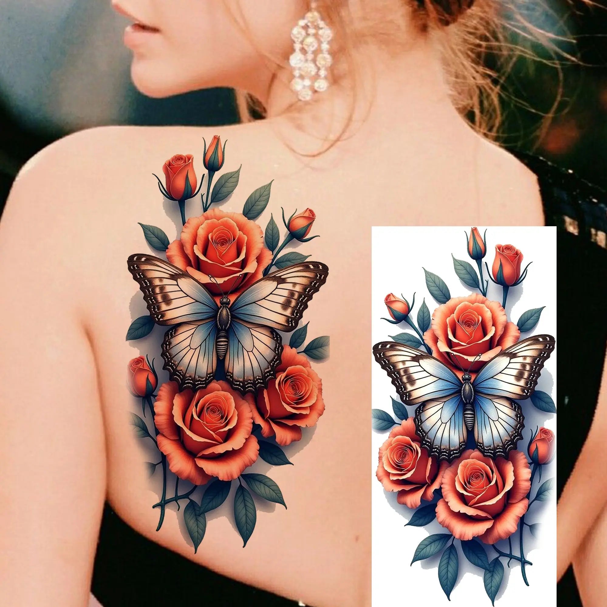 1 Blatt einzigartige Aquarell-Löwe-Tiger-Tier-Temporäre Tattoos langanhaltend wasserdicht Fuchs Eule gefälschter Tattoo-Aufkleber Körperkunst Tattoo