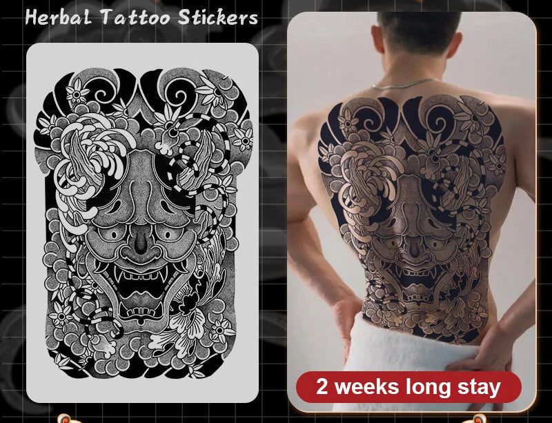 Magic Juice Tinte Wasserdichte Tattoo Aufkleber Große Größe Kräutersaft Temporäre Tattoos Männer Body Art Drache Tiger
