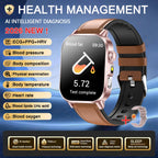 Neue Herren Smartwatch für präzise Gesundheitsdiagnose: EKG, Blutdruck, Blutsauerstoff, Blutfett, Harnsäure, Temperatur, Bluetooth-Anruf