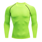 Herren Kompressions-Langarmshirt Schwarz Fitness-T-Shirt Männer Laufen Schnelltrocknend Gym-Top Sonnenschutz Sport-Baselayer
