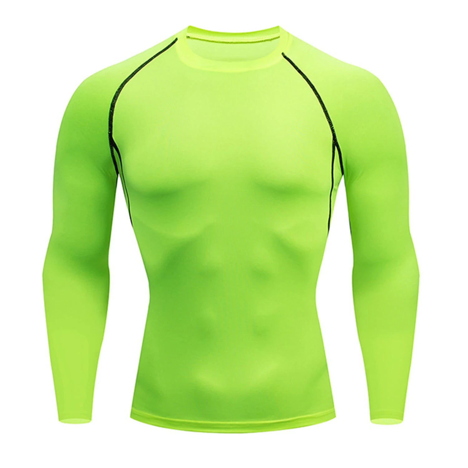 Herren Kompressions-Langarmshirt Schwarz Fitness-T-Shirt Männer Laufen Schnelltrocknend Gym-Top Sonnenschutz Sport-Baselayer