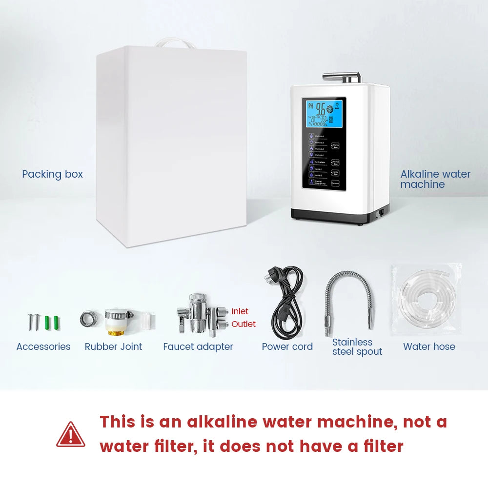Alkalische Wassermaschine Ionisator PH Wassergerät Alkalischer Wasserspender 5 Platten Platinbeschichtung Alkalischer Wasserionisator