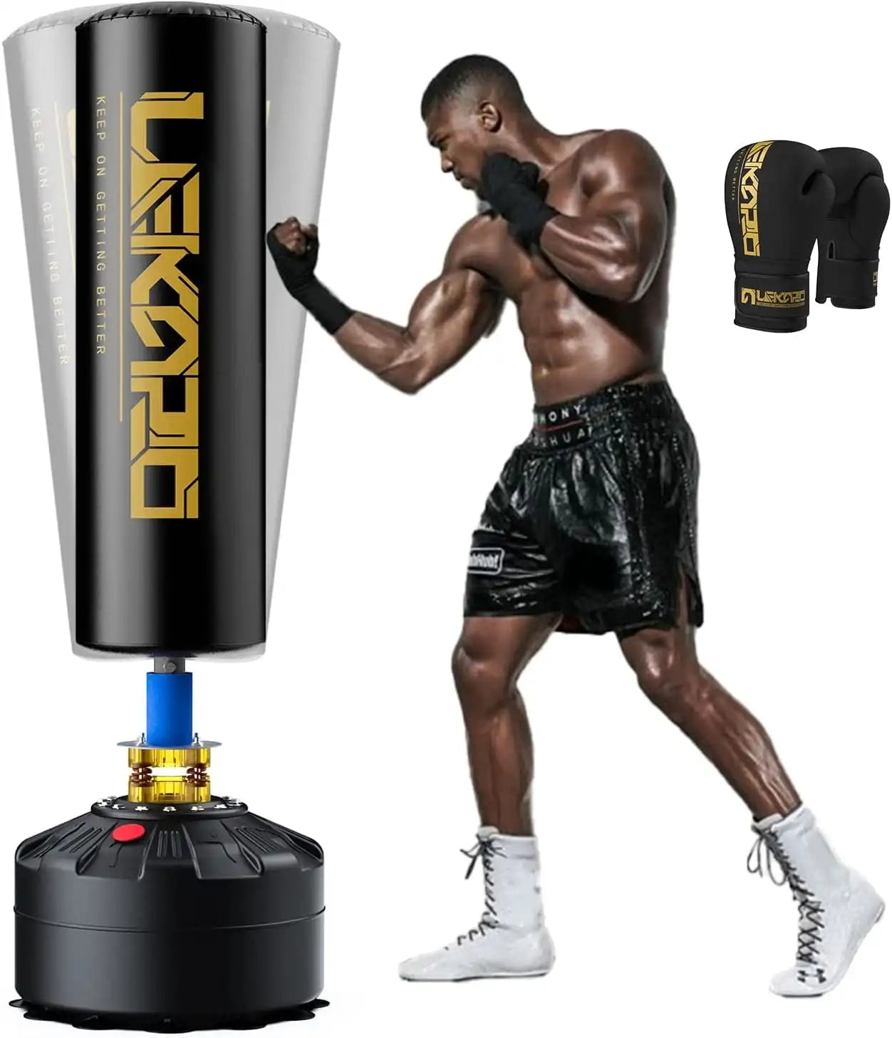 Stehender Boxpfosten mit Handschuhen, Sandsack für Kampftraining zu Hause, Boxsack mit Saugnapf, Weihnachtsgeschenk für Sportler