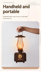 Retro Lampen-Stil Kabelloser Bluetooth-Lautsprecher mit Tragbarem FM-Radio und USB-Anschluss Bluetooth 5.3 Geeignet für Camping, Heimdekoration