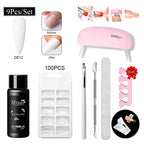 24-teiliges Set 20ml Poly Nail Extension Gel Kit Mini-UV-Lampe Versiegelung mit Basislack Überlack Professionelles Poly-UV-Nagelgel-Kit Starter-Kit