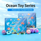 Badebomben-Set für Kinder Badegeschenk mit verstecktem Spielzeug Sicheres Ozean-Sprudelbad Perfekt für sensorisches Spielen Badespaß