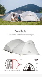 Naturehike Mongar UL 2 Zelt 2 Personen Trekkingzelt 20D Ultraleichtes Reisezelt Wasserdichtes Wanderzelt Überlebenszelt Outdoor Camping Zelt