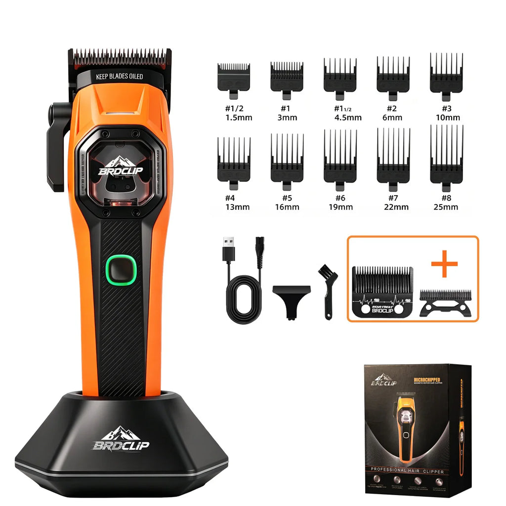 Neuer professioneller BRDCLIP Salon Friseur-Set Vektormotor Haarschneidemaschine 7800-13000 U/min Trimmer 8000-13000 U/min Metallgehäuse 2603 Rasierer