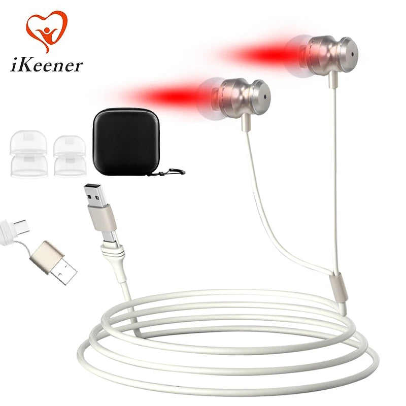 Tinnitus Infrarot Ohrstöpsel USB Typ-C 650nm Rotlicht LLLT Bestrahlung Ohrentherapiegerät für Otitis Media Taubheit Gesundheitsversorgung Hauptbild