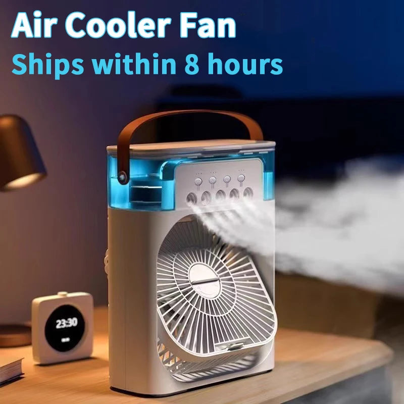 3-in-1 Mini Luftkühler Ventilator Tragbare Haushalts Klimaanlage Luftbefeuchter LED Nachtlicht für Zuhause Büro Schreibtisch Verwendung 25.5x18.5x8cm Zweitbild