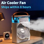 3-in-1 Mini Luftkühler Ventilator Tragbare Haushalts Klimaanlage Luftbefeuchter LED Nachtlicht für Zuhause Büro Schreibtisch Verwendung 25.5x18.5x8cm