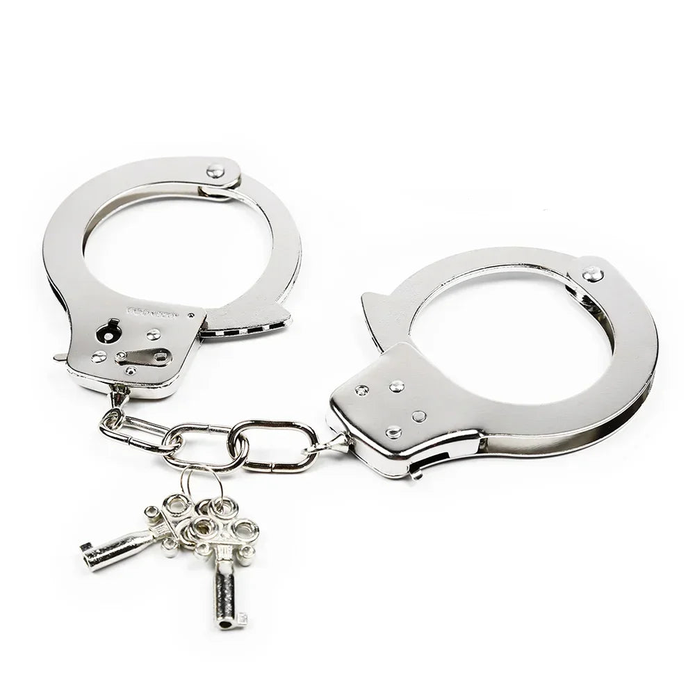 DUTRIEUX Edelstahl Handschellen BDSM Fesselset Verstellbare Metallfußfesseln Kette Fetisch Fesseln Sexspielzeug für Paare