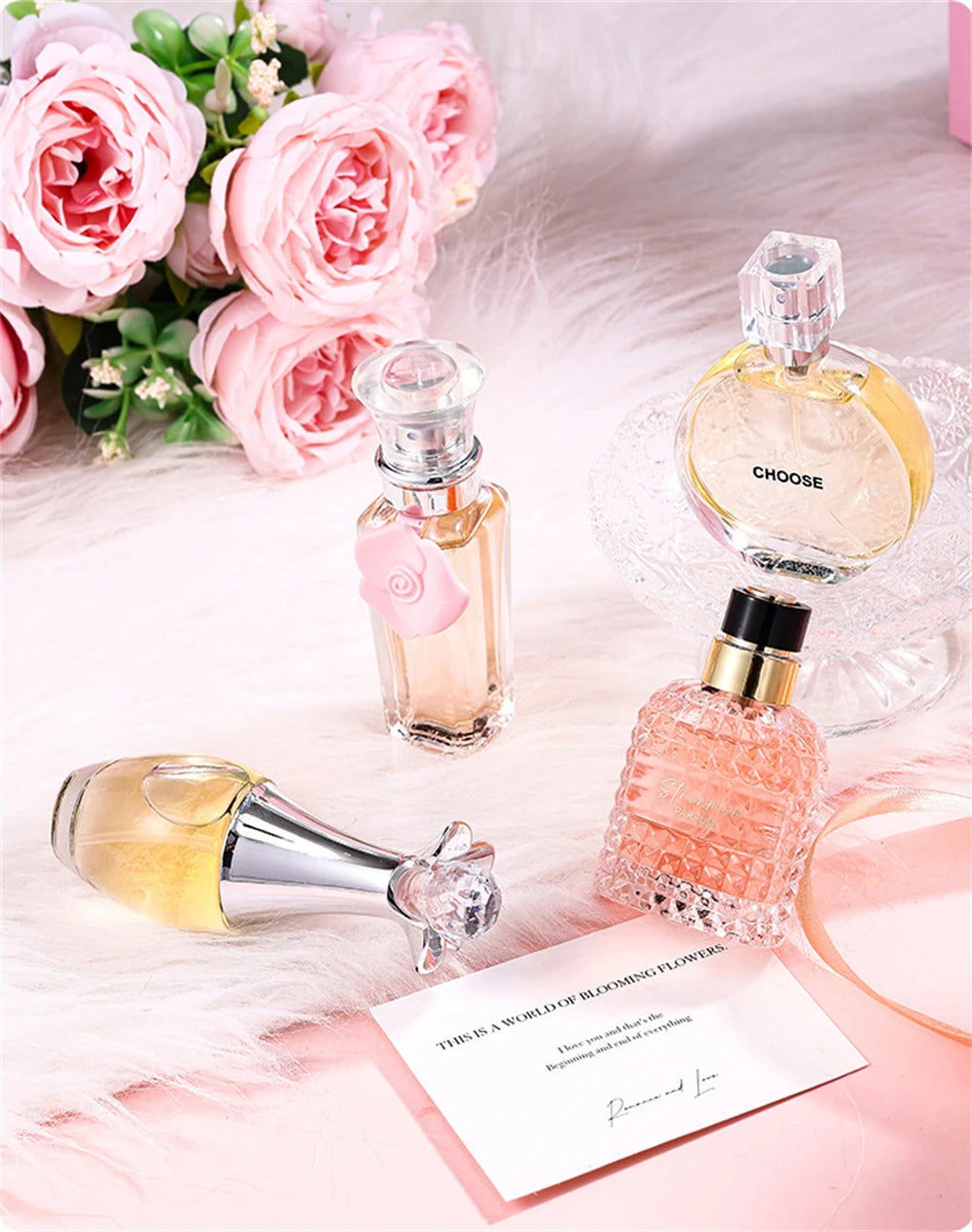 Marken-Geschenkbox 4-teiliges Set Parfüm Damen Parfum Femme 100ml Frischer natürlicher Blumenduft Spray Feminino Parfums De Mujer Originales