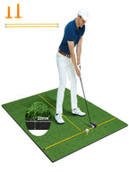 Golf-Übungsmatte mit Kunstrasen, 1,5 x 1,2 Meter, Indoor/Outdoor Abschlagmatte mit Gummi-Tees & Ausrichtungshilfen, Golfmatte