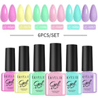 LILYCUTE Nagelgel-Politur-Set, Rosa Grün, Frühling, DIY-Nagelkunst-Design, lang anhaltend, Soak Off UV Gel, Maniküre, Malgel, Vernis-Kit