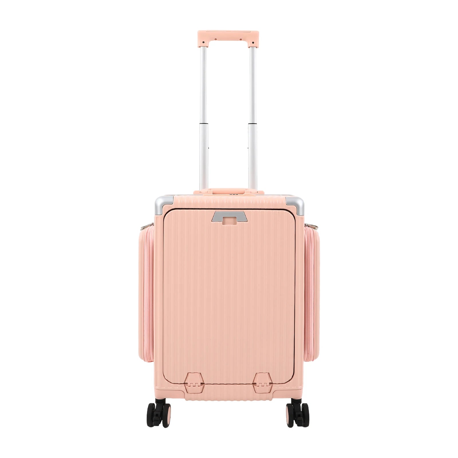 Moderner 20-Zoll PC-Gepäckkoffer, Aluminiumlegierung, Hartschale, Reisekoffer mit 4 Rollen, 3-Öffnungs-Struktur für Reisen