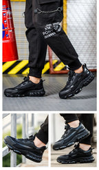 Herren Arbeitsschuhe Drehverschluss-Arbeitssneaker Schutzschuhe Industrie-Sicherheitsschuhe Durchtrittsicher Anti-Smash Stahlkappen-Schuhe
