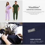 Niaahinn Scrubs Uniforms Sets Großhandel Medizinische Kasacks Stretch-Anzug Gesundheitswesen Pflegeuniform Unisex OP-Kasacks Damen Herren