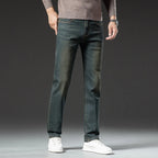 Hochwertige Winterjeans Herren Warme Fleece Verdickte Elastische Denim Hose Fashion Straight Elastische Retro Plüsch Samthose