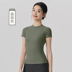 Frühlings- und Sommer-Yoga-Kleidung, kurzärmlig, nackt, eng anliegend, Fitness-Kleidung für Damen, Outdoor-Laufen, Training, Sport-T-Shirt