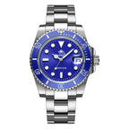 ADDIESDIVE Herren-Uhr klassisch mit Keramiklünette 200m wasserdicht Freizeit Quarz-Uhr BGW9 Blaue Leuchtzeiger Geschenk-Uhr MY-H3-2