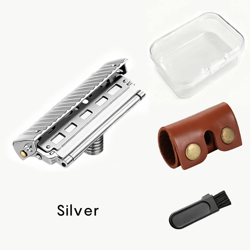 Shavcooo Glide Pro 4D Edelstahl Sicherheitsrasierer Umweltfreundlicher Dual-Halb-Rasierer für Herren und Damen Geschenkset mit Reiseetui