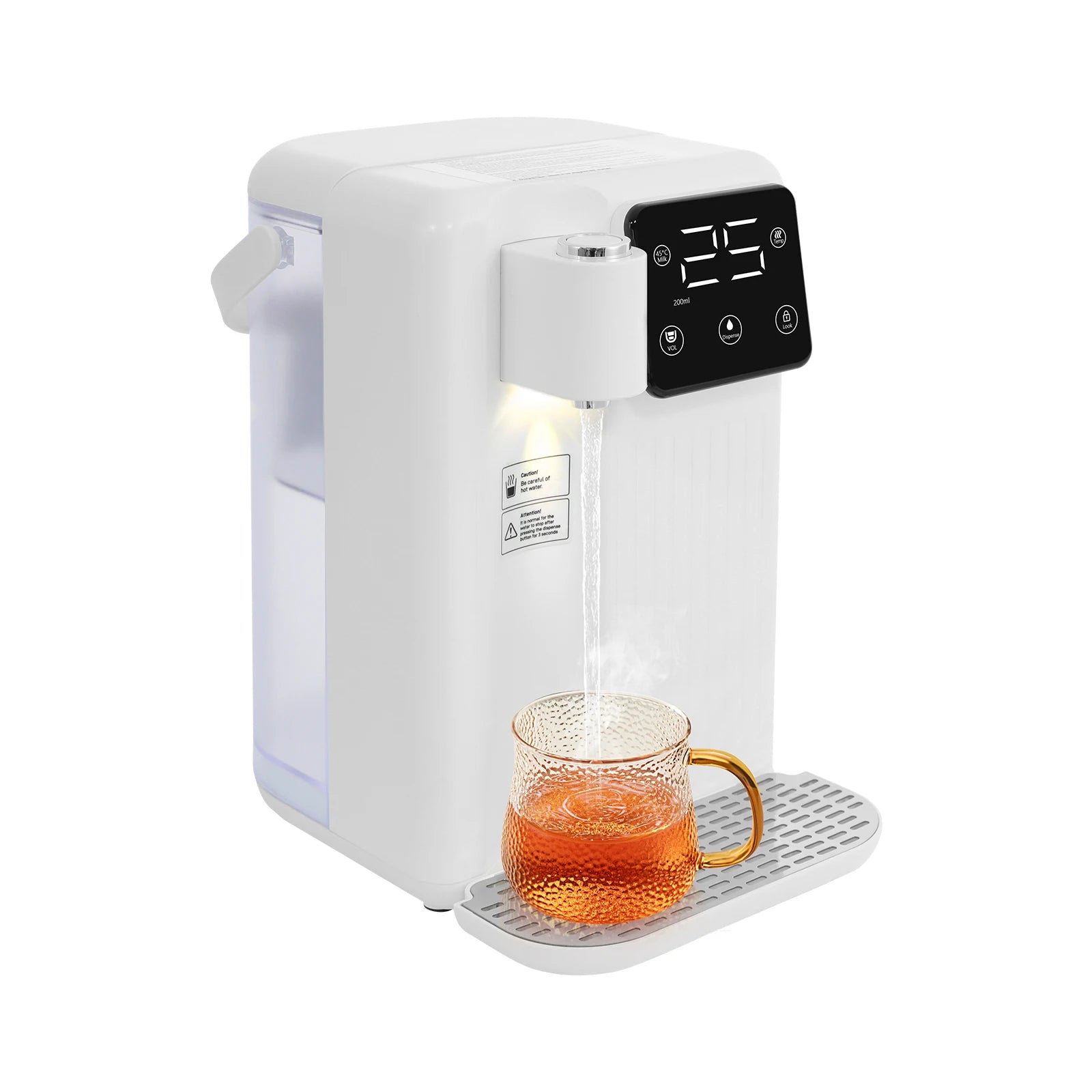 3L Weißer Instant-Heißwasserspender mit LED-Anzeige 19*24*29,5cm Schnelle Heizung Wasserspender Büro Desktop Wasserspender