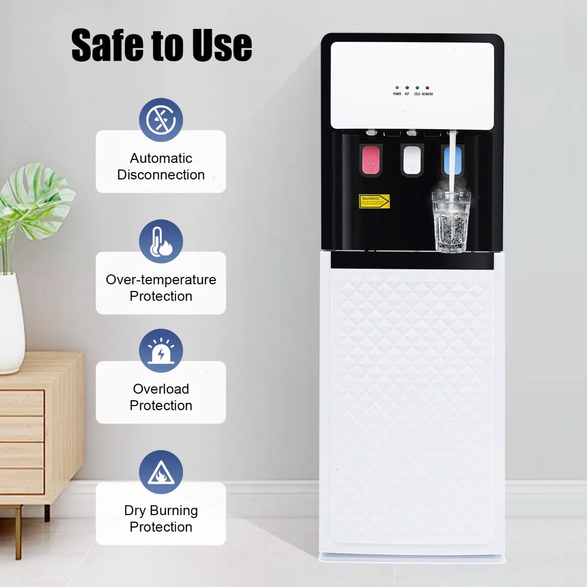 Heiß- und Kaltwasserspender mit Bottom Loading, EU-Standardmodell für Büro und Zuhause, 500W Heizleistung, 75W Kühlleistung